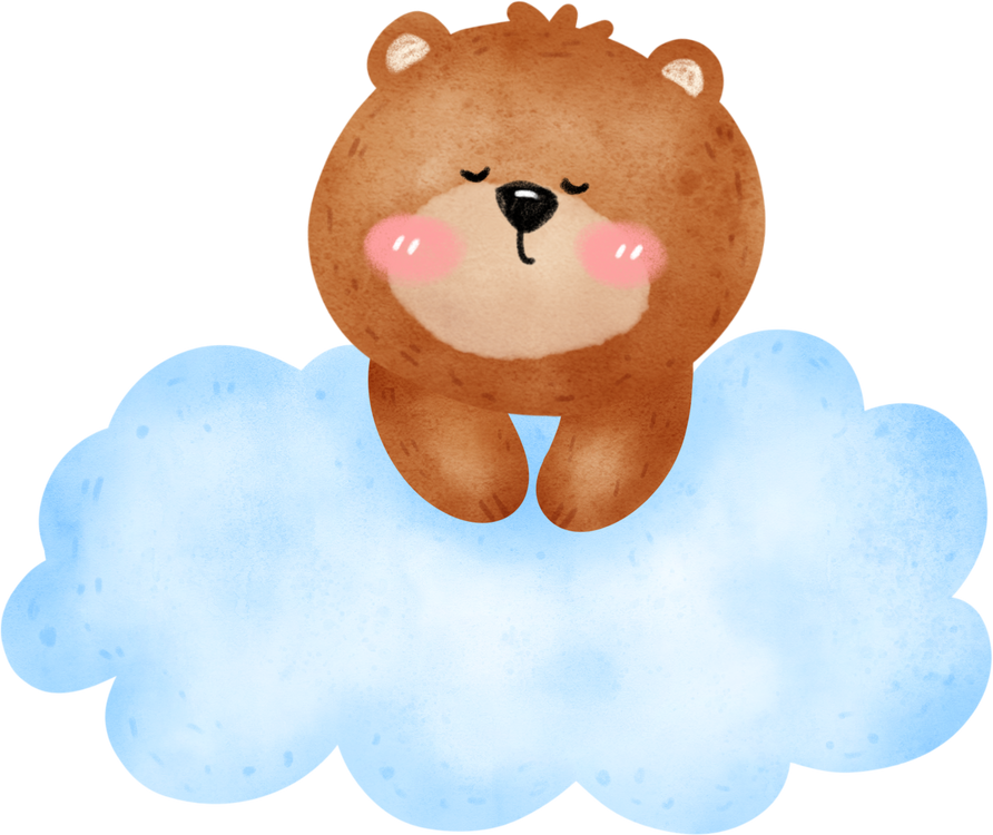 Sleeping bear and cloud
